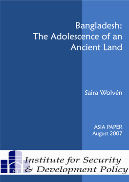 Bangladesh: the Adolescence of an Ancient Land Ancient Land