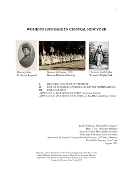Women's Suffrage in Central New York
