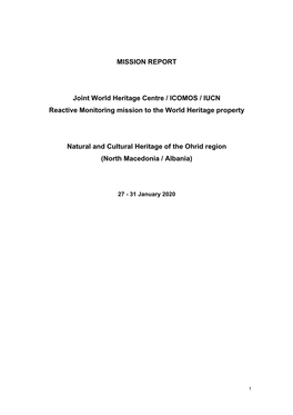 Report of the Joint World Heritage Centre/ICOMOS/IUCN Reactive