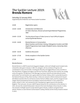 Sackler Lecture Brenda Romero