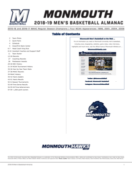 Monmouth 2018-19 Men's Basketball Almanac