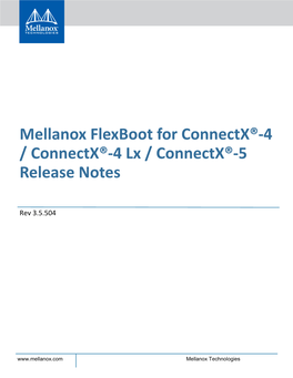 4 Lx / Connectx®-5 Release Notes