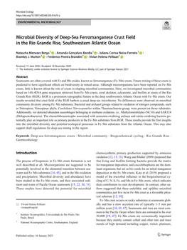 Microbial Diversity of Deep-Sea Ferromanganese Crust Field in the Rio Grande Rise, Southwestern Atlantic Ocean