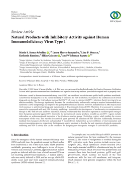 Natural Products with Inhibitory Activity Against Human Immunodeficiency Virus Type 1