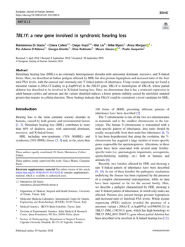 TBL1Y: a New Gene Involved in Syndromic Hearing Loss