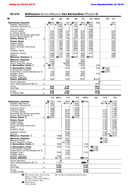 62.214 Bellinzona–Grono–Mesocco–San Bernardino–(Thusis) Û