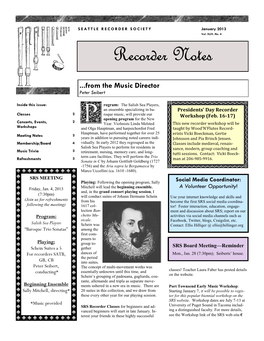 Recorder Notes