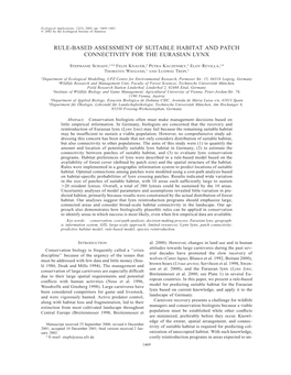 Rule-Based Assessment of Suitable Habitat and Patch Connectivity for the Eurasian Lynx