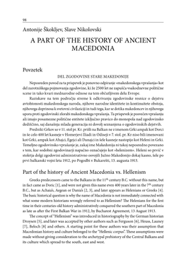 A Part of the History of Ancient Macedonia