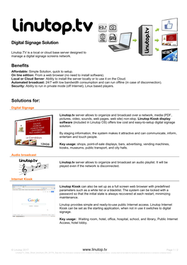 Digital Signage Solution Benefits Solutions For