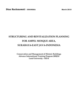 Structuring and Revitalization Planning for Ampel Mosque Area, Surabaya-East Java-Indonesia