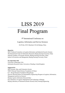 LISS 2019 Final Program