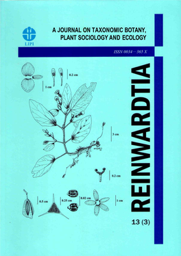 A Journal on Taxonomic Botany, Plant Sociology and Ecology Reinwardtia