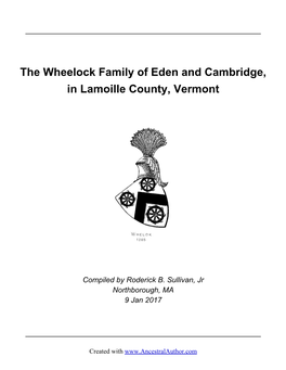 In Lamoille County, Vermont the Wheelock