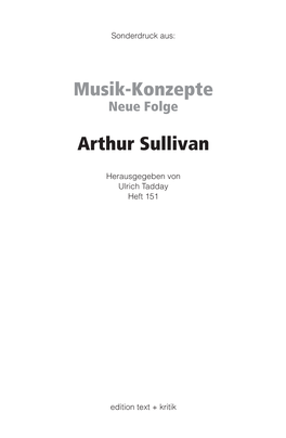 Musik-Konzepte Arthur Sullivan