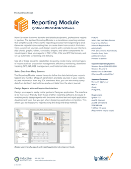 Reporting Module Ignition HMI/SCADA Software