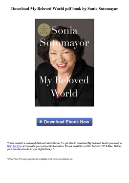 Download My Beloved World Pdf Ebook by Sonia Sotomayor