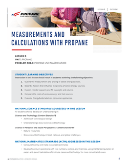 Measurements and Calculations with Propane