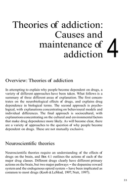 Theories of Addiction: Causes and Maintenance of Addiction 4