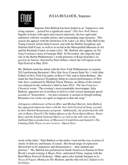 Julia Bullock Biography 2015-16.Docx