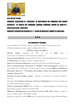 Prof. Nicola Trunfio DIRIGENTE SCOLASTICO IC “CRISCUOLI” DI