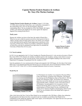 Captain Marion Frederic Ramirez De Arellano By: Tony (The Marine) Santiago