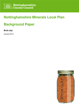 Nottinghamshire Minerals Local Plan Background Paper