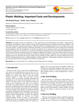 Plastic Welding: Important Facts and Developments