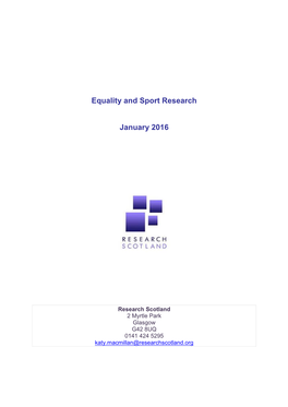 Equality and Sport Research January 2016