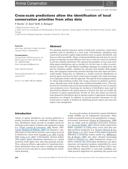 Cross-Scale Predictions Allow the Identification of Local Conservation Priorities from Atlas Data