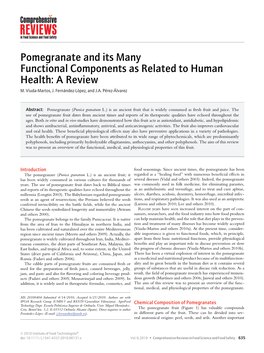 Pomegranate and Its Many Functional Components As Related to Human Health: a Review M