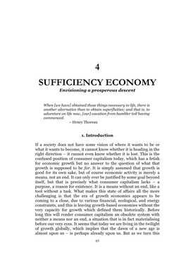 SUFFICIENCY ECONOMY Envisioning a Prosperous Descent