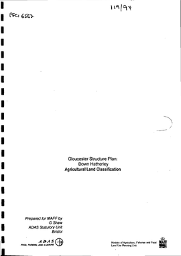 Gloucester Structure Plan: Down Hatherley Agricultural Land Classification
