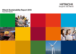 Hitachi Sustainability Report 2018 Fiscal 2017 Results Contents