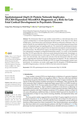 Spatiotemporal 22Q11.21 Protein Network Implicates DGCR8-Dependent Microrna Biogenesis As a Risk for Late Fetal Cortical Development in Psychiatric Diseases