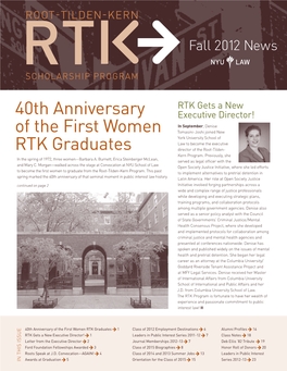 40Th Anniversary of the First Women Rtk Graduates