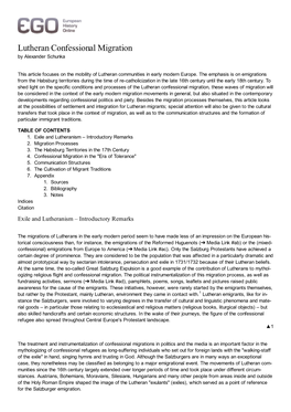 Lutheran Confessional Migration by Alexander Schunka