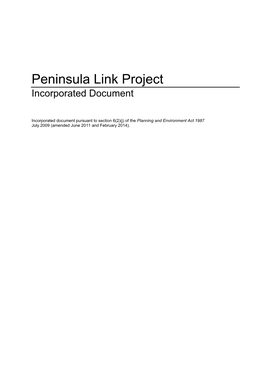 Peninsula Link Project Incorporated Document