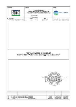 PRE-VALUTAZIONE DI INCIDENZA ZSC IT1345005 “Portovenere – Riomaggiore – S.Benedetto”