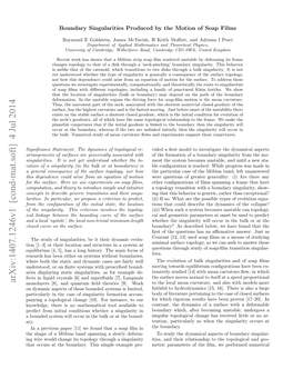 Boundary Singularities Produced by the Motion of Soap Films