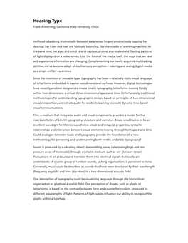 Hearing Type Frank Armstrong, California State University, Chico