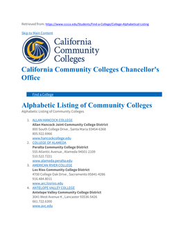 California Community Colleges Chancellor's Office