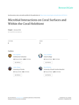 Microbial Interactions on Coral Surfaces and Within the Coral Holobiont