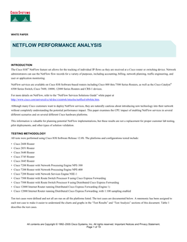 Netflow Performance Analysis