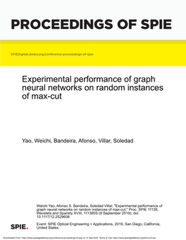 Experimental Performance of Graph Neural Networks on Random Instances of Max-Cut