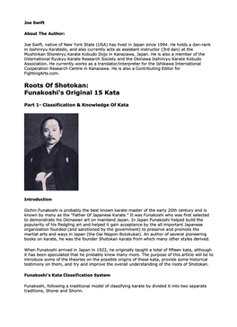 Roots of Shotokan: Funakoshi's Original 15 Kata