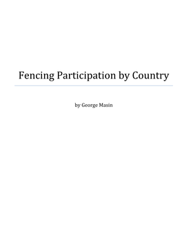 Fencing Participation by Country