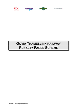 Govia Thameslink Railway Penalty Fares Scheme