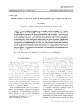 New Recorded of Several Taxa in Freshwater Algae from South Korea