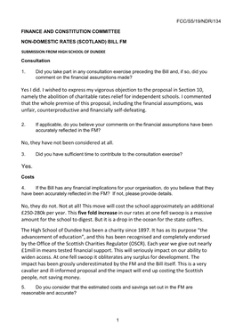 Yes I Did. I Wished to Express My Vigorous Objection to the Proposal in Section 10, Namely the Abolition of Charitable Rates Relief for Independent Schools